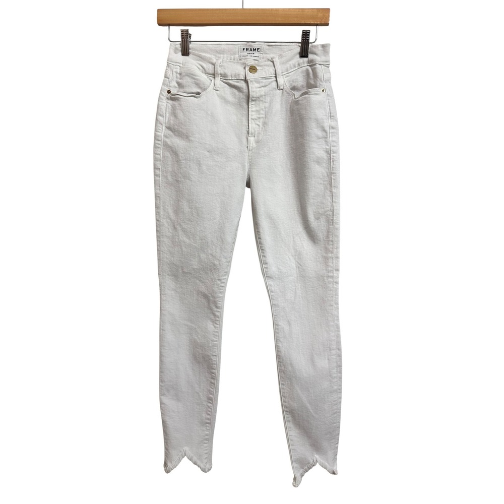 FRAME Denim Le‎ High Skinny Jeans blanc Size 28 White raw Hem
